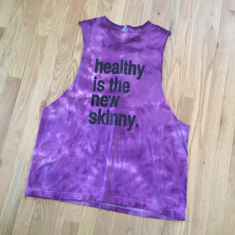 Healthy Is The New Skinny purple tie dye tank XL